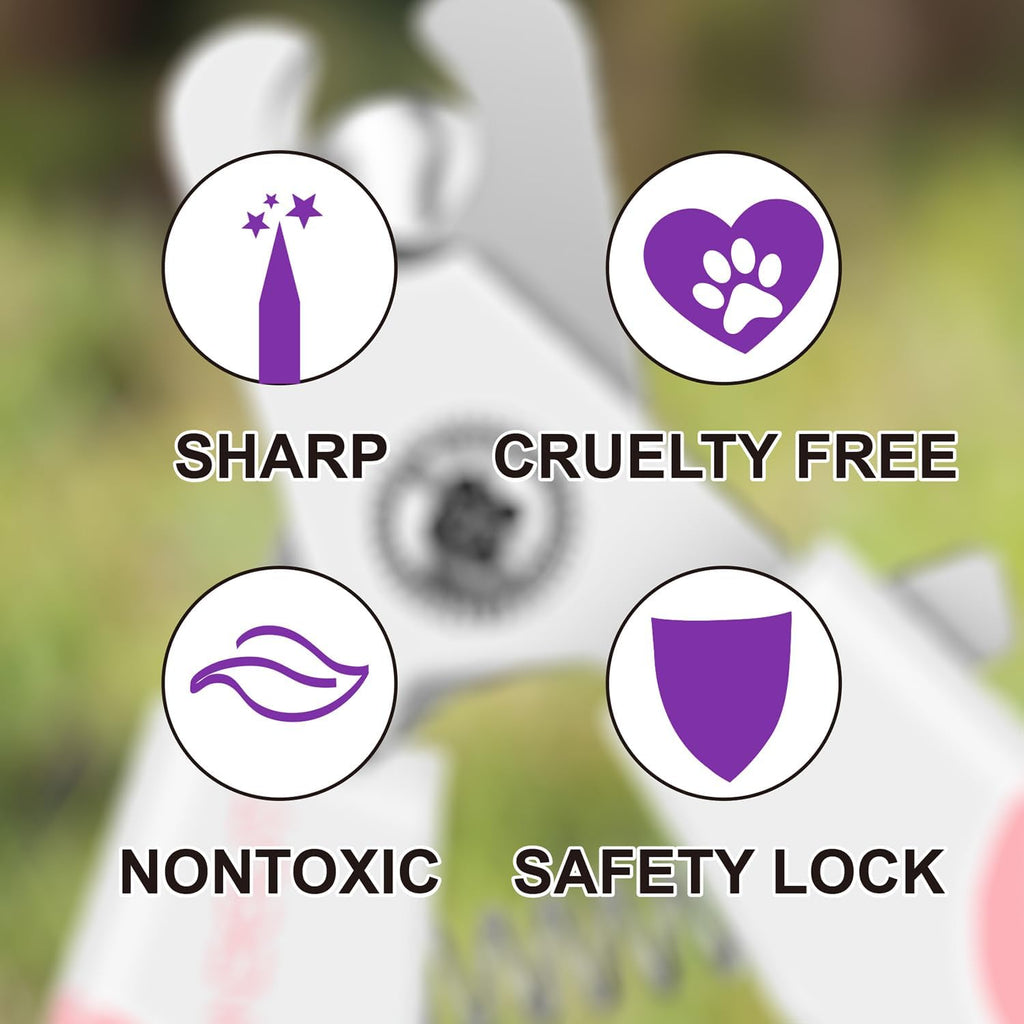 4.7" Stainless Steel Nail Clipper for Small Pets - Professional and Home Use Trimmers for Dogs, Cats, Rabbits, Guinea Pigs, Birds, and More (Purple)