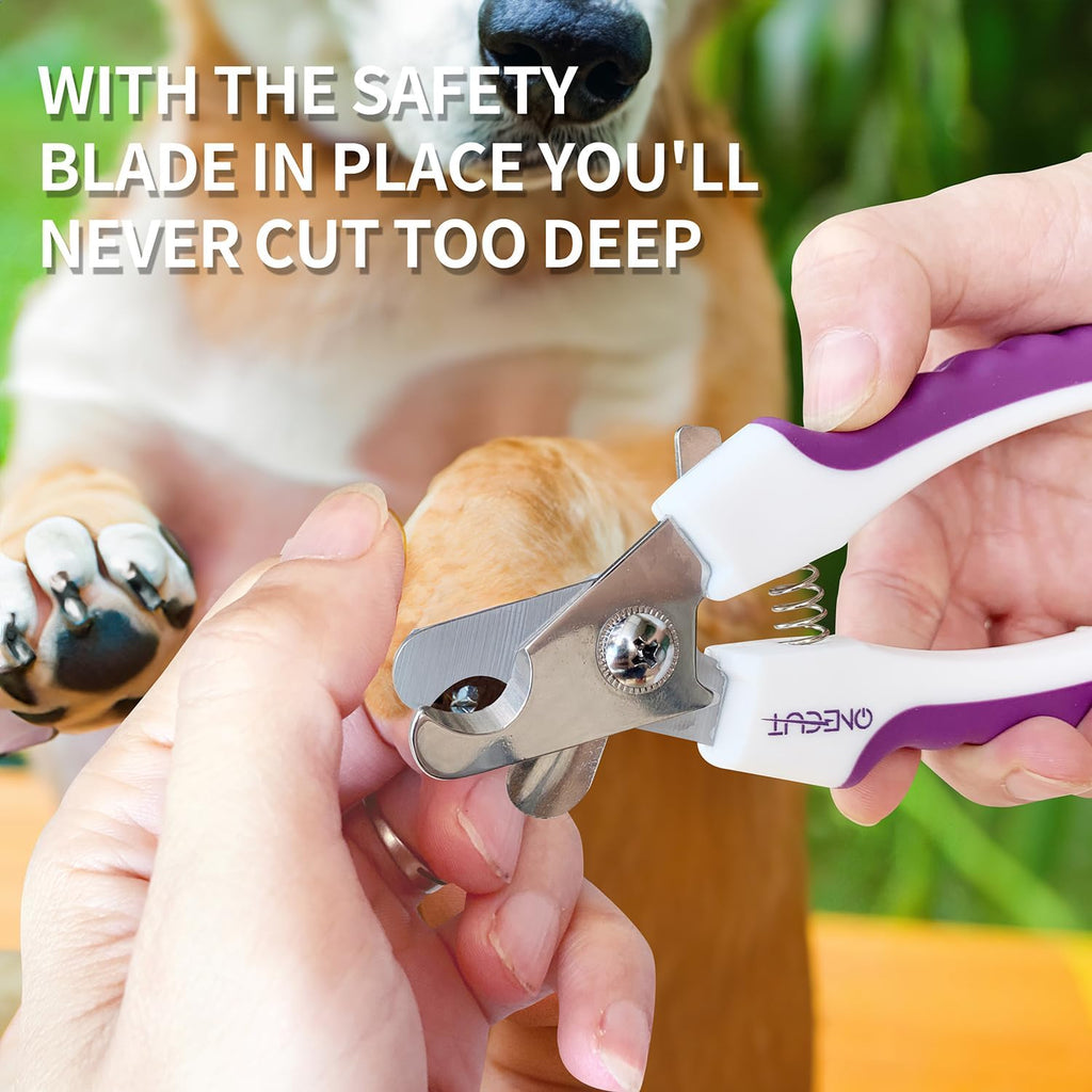 4.7" Stainless Steel Nail Clipper for Small Pets - Professional and Home Use Trimmers for Dogs, Cats, Rabbits, Guinea Pigs, Birds, and More (Purple)