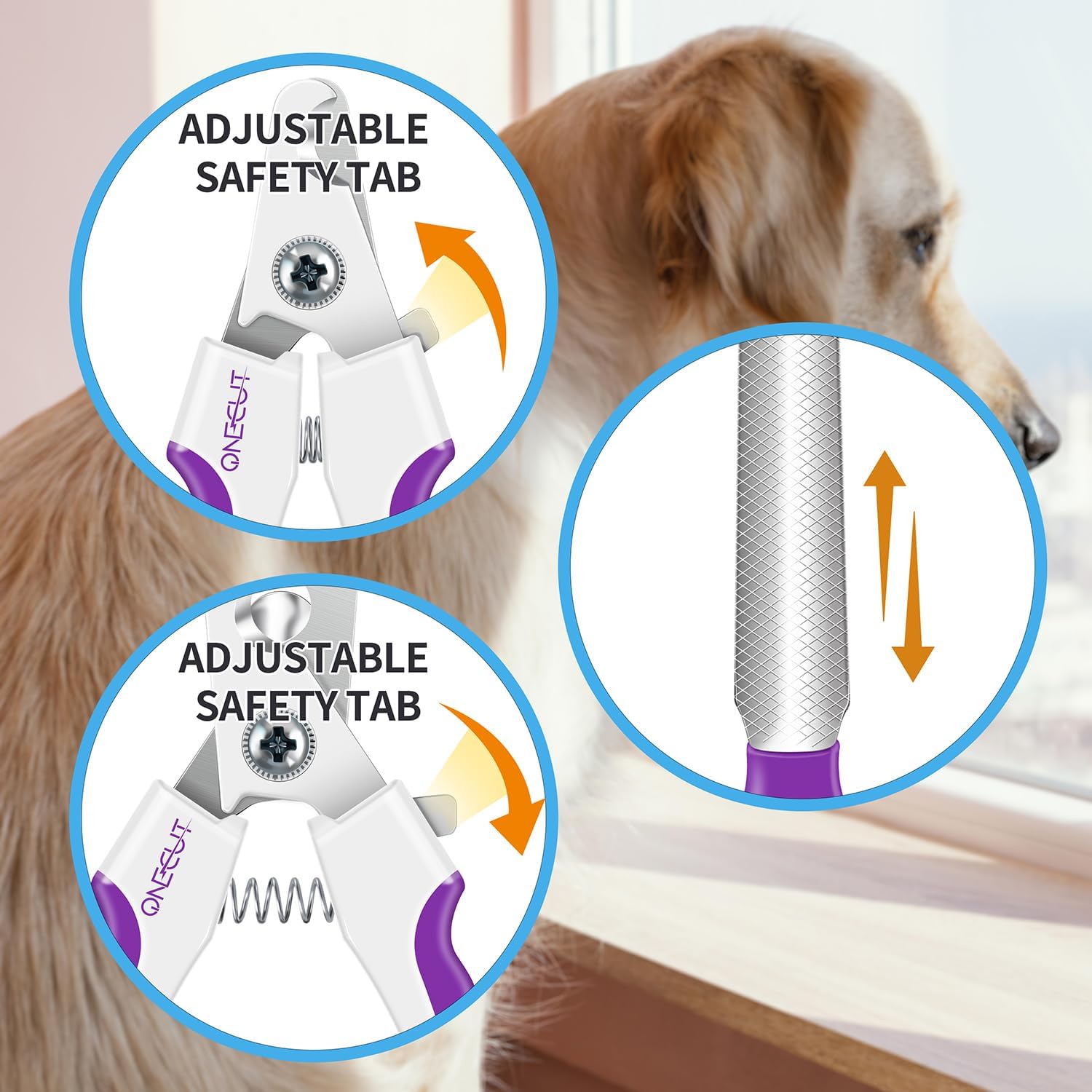 4.7" Stainless Steel Nail Clipper for Small Pets - Professional and Home Use Trimmers for Dogs, Cats, Rabbits, Guinea Pigs, Birds, and More (Purple)